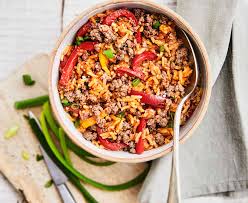 Bowl Riz – Bœuf Haché Maigre – Poivrons