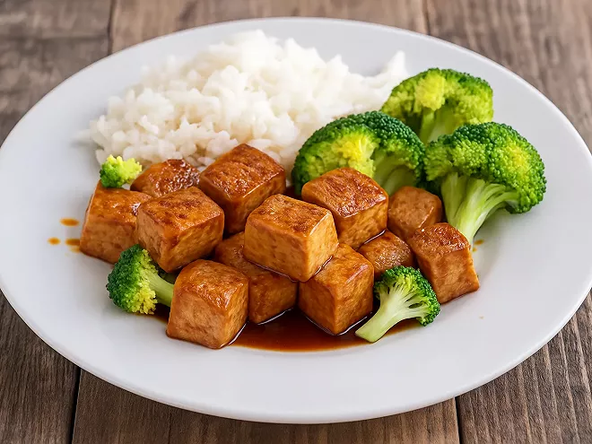 Tofu Grillé – Riz Complet – Épinards