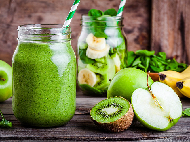 Smoothie Vert – Épinards – Kiwi – Pomme